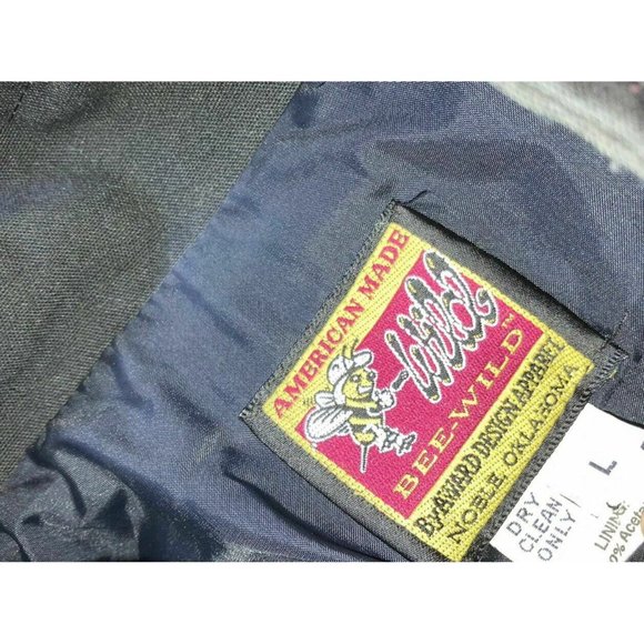 Vtg Bee Wild Mens Jacket 90s Size Large Zip Rent ALL Canvas Cotton Chore Coat - Picture 4 of 5